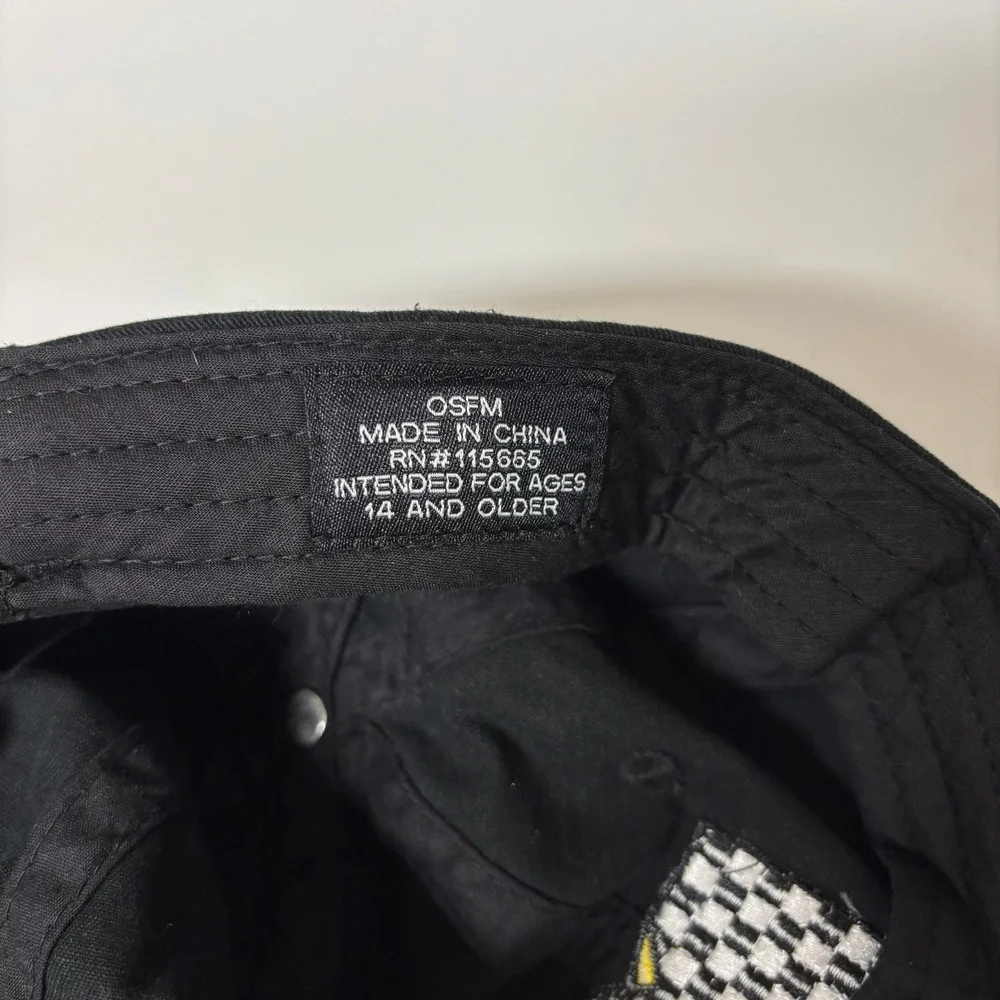 MTV Music Television Black Embroidered Checkerboard Logo Dad Hat Cap OSFM